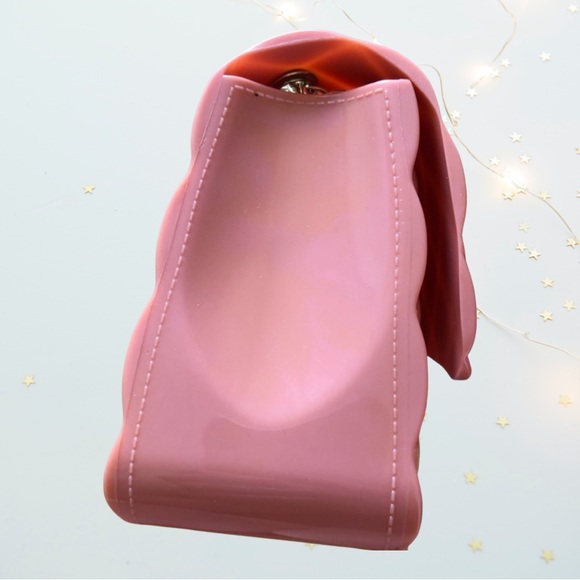 ORCHID LOVE Quilted Jelly Flap Bag with Gold Chain New with Tags - Picture 5 of 11